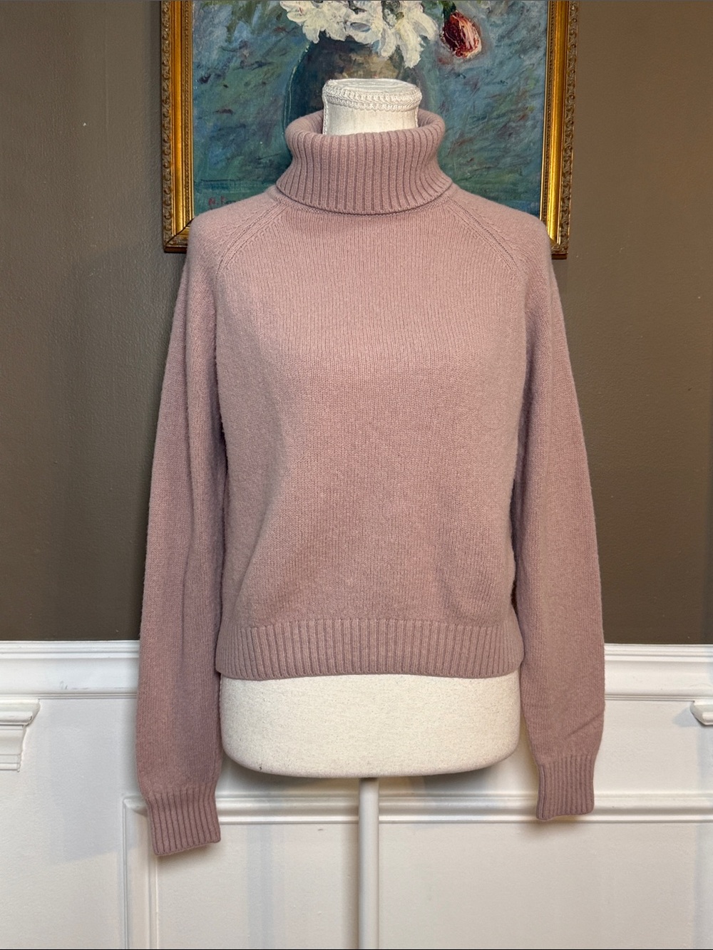 Quince 100% Yak Wool Turtleneck Sweater Desert Bloom Pink S